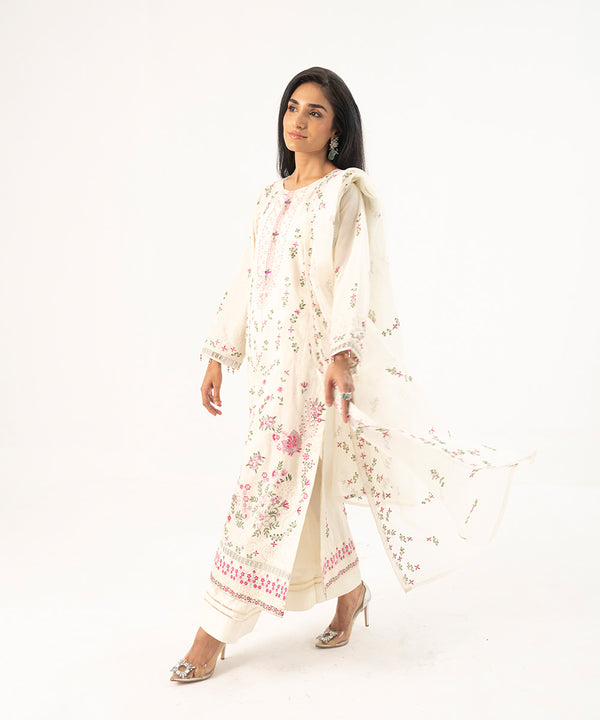 3PC - Embroidered Cambric Suit