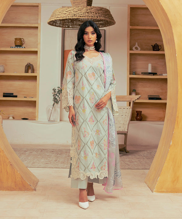 3PC - Embroidered Cambric Suit