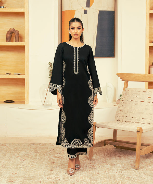 2PC - Embroidered Cambric Suit