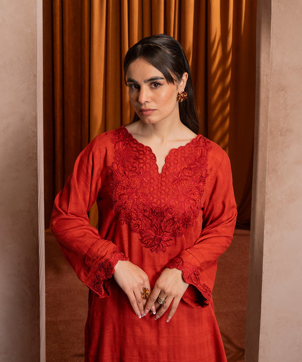 Embroidered Self Textured Shirt