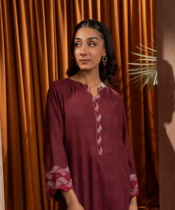 Embroidered Self Textured Shirt