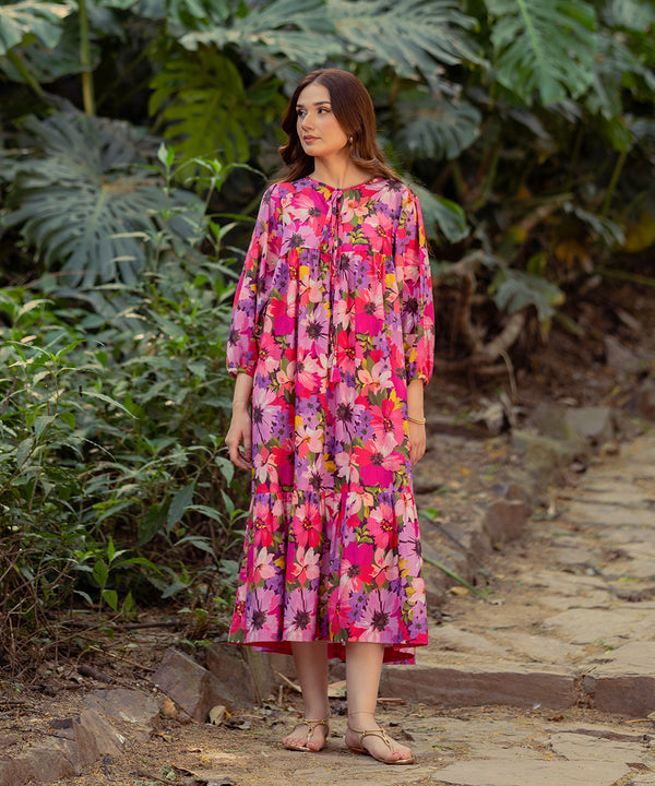 Printed Khaddar Frock