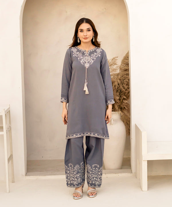 2 Piece - Viscose Embroidered Suit