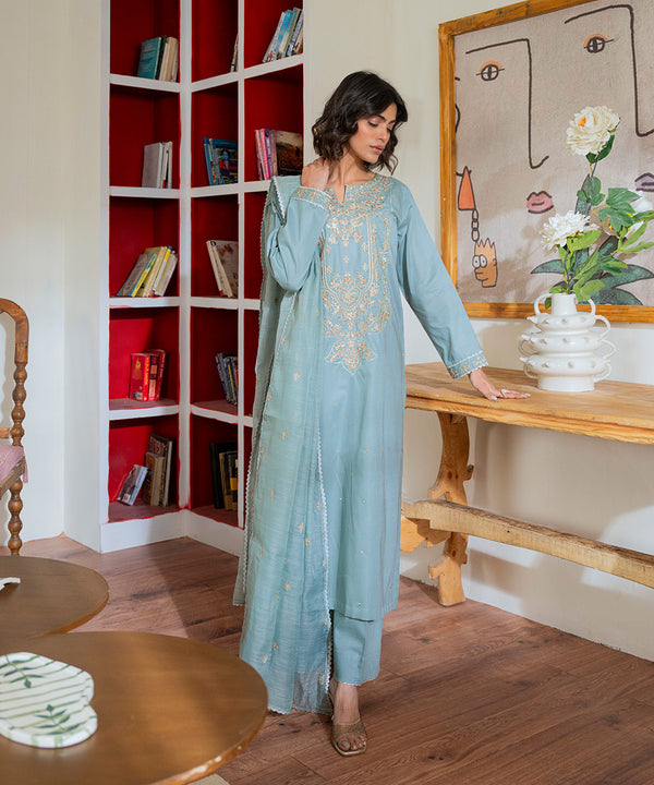 3PC - Embroidered Cambric Suit