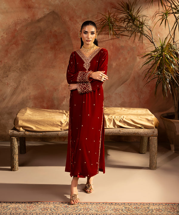 Embroidered Velvet Shirt