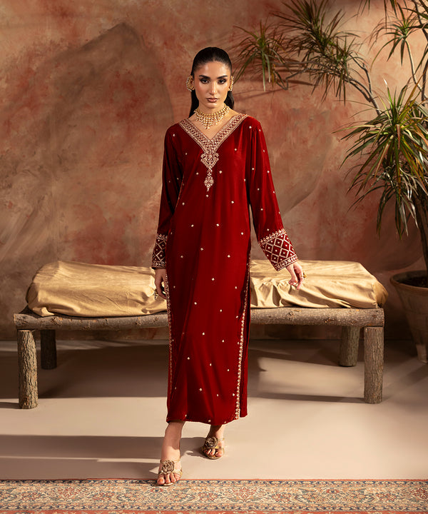 Embroidered Velvet Shirt