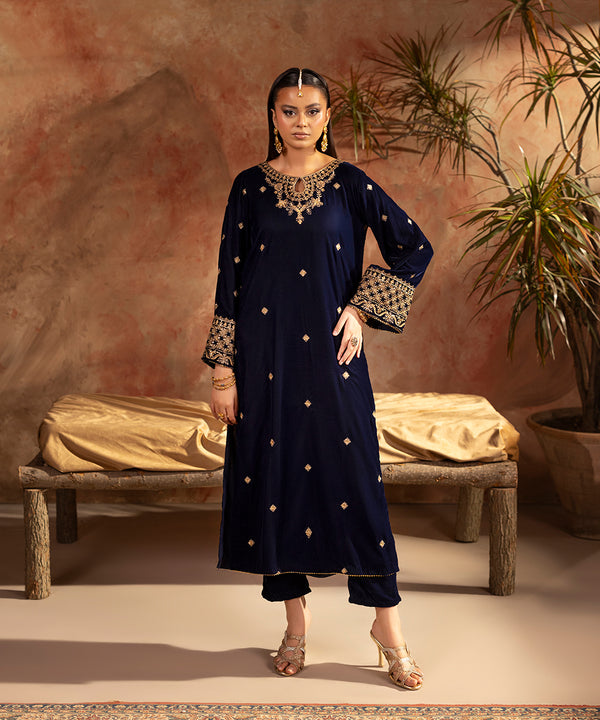 Embroidered Velvet Shirt