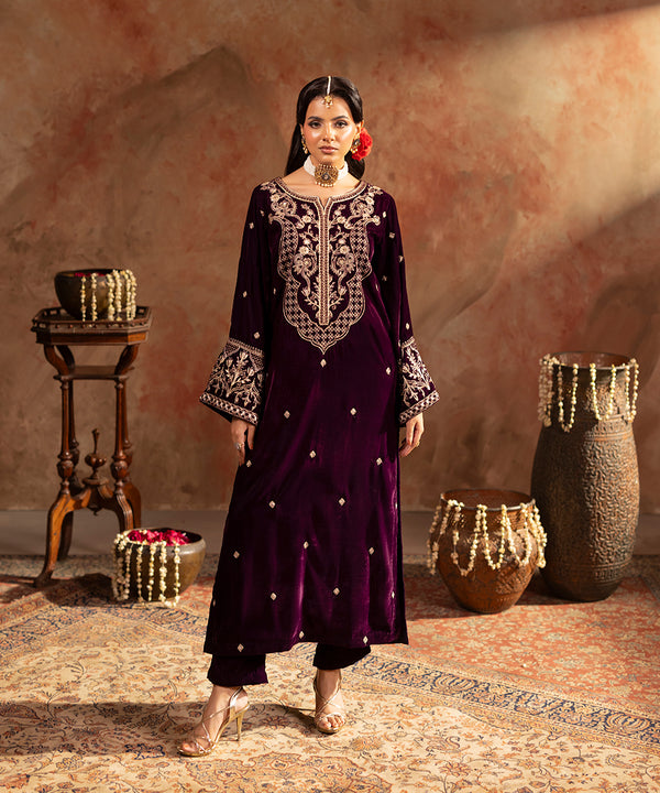 Embroidered Velvet Shirt