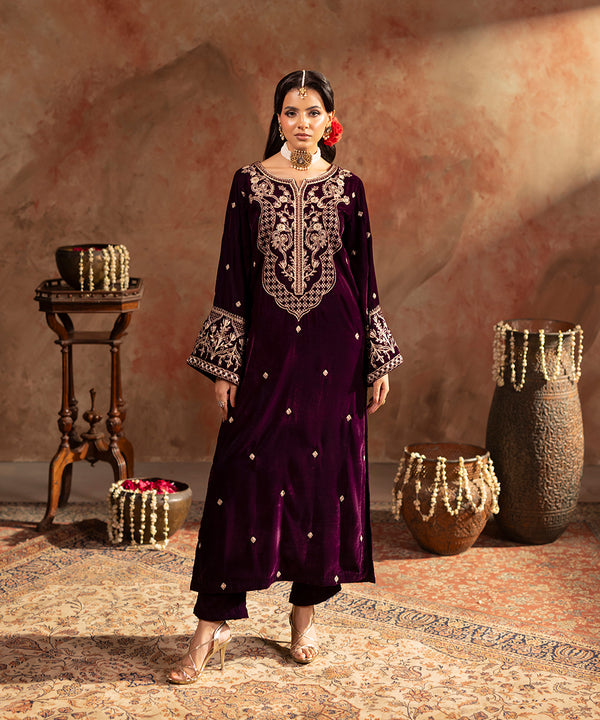 Embroidered Velvet Shirt