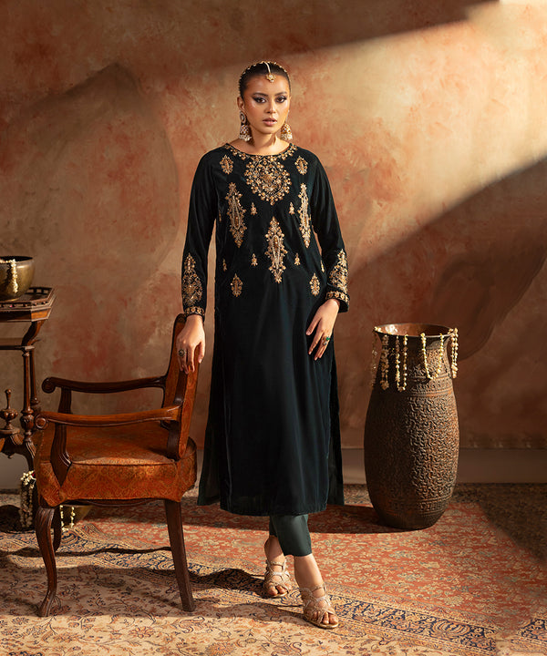 Embroidered Velvet Shirt