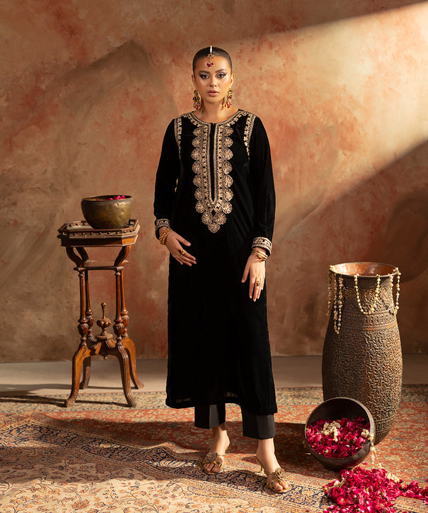 Embroidered Velvet Shirt