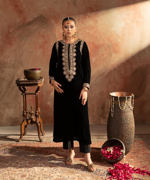 Embroidered Velvet Shirt