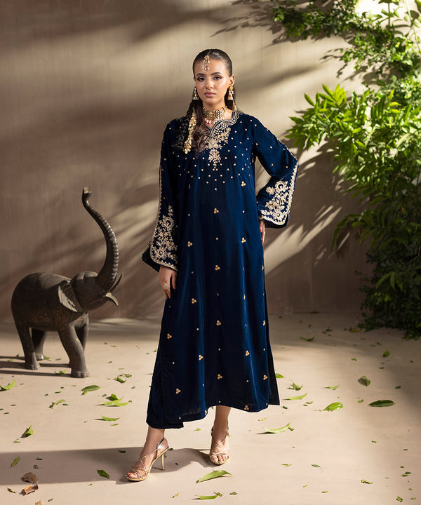 2PC - Embroidered Velvet Suit