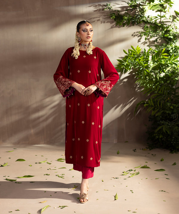 Embroidered Velvet Shirt