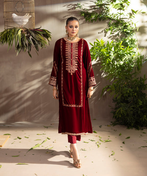 Embroidered Velvet Shirt