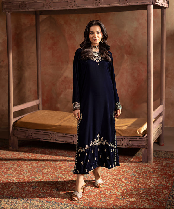 Embroidered Velvet Shirt