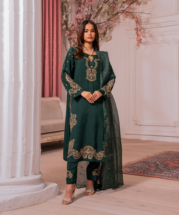 3PC - Embroidered Viscose Suit