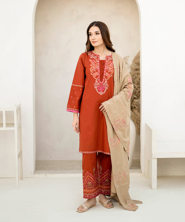 3 Piece - Khaddar Embroidered Suit