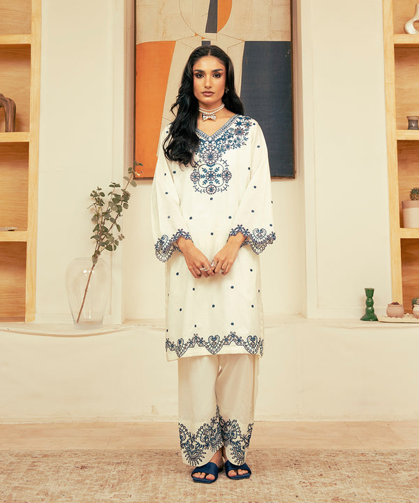 2PC - Embroidered Cambric Suit