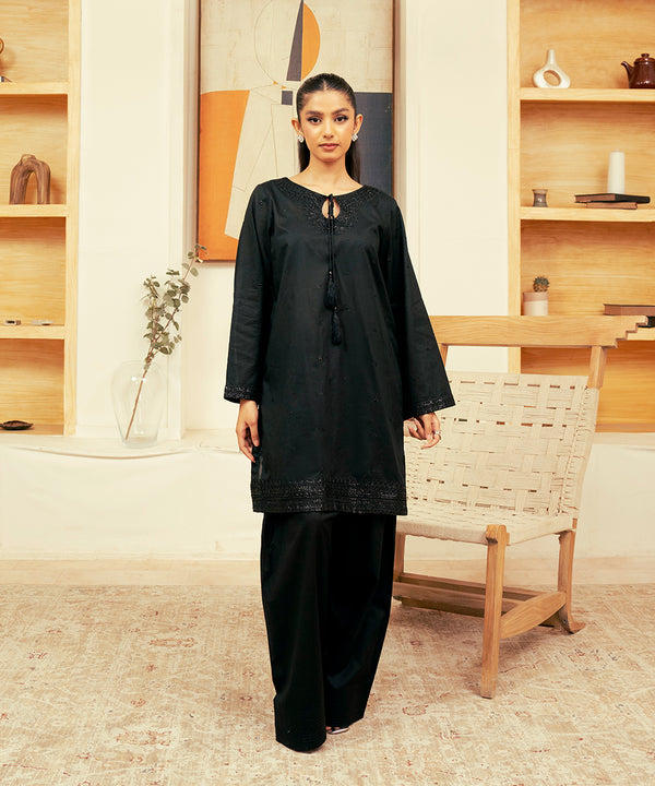 2PC - Embroidered Cambric Suit