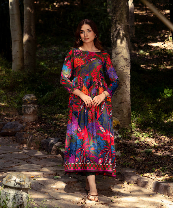 Printed Khaddar Frock