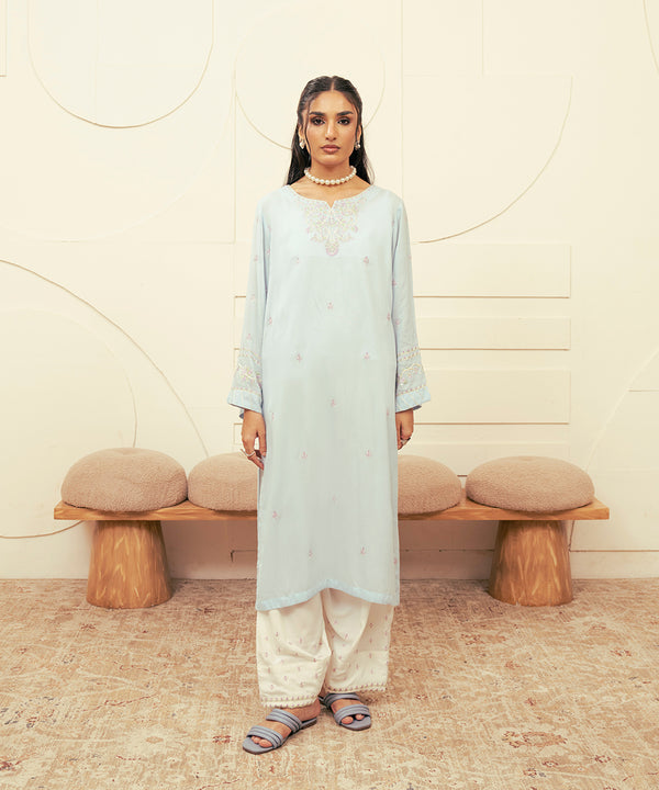 2PC - Embroidered Cambric Suit