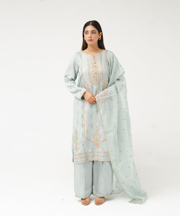 3PC - Embroidered Viscose Suit