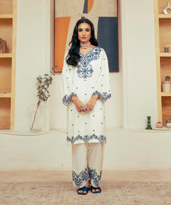 2PC - Embroidered Cambric Suit