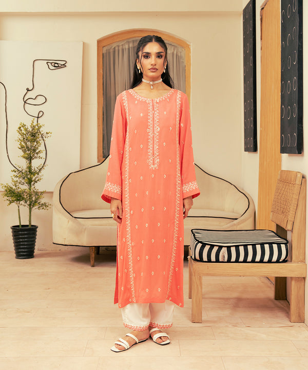 2PC - Embroidered Cambric Suit