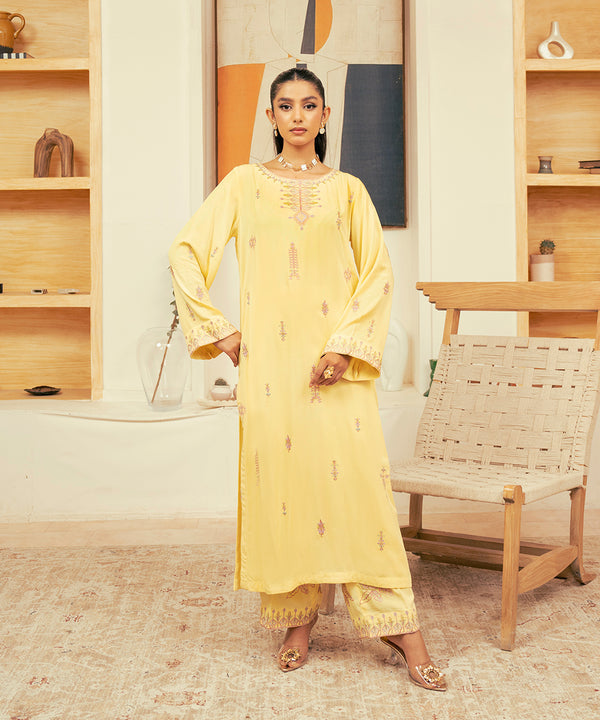 2PC - Embroidered Cambric Suit