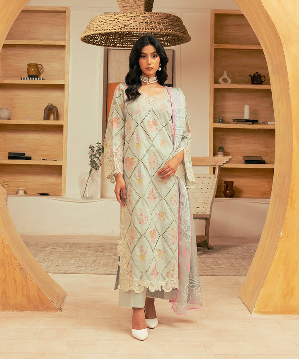 3PC - Embroidered Cambric Suit