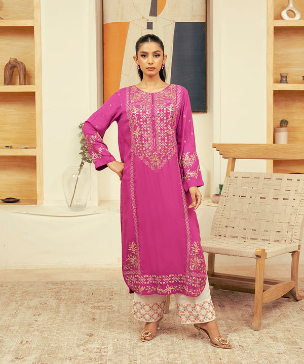 2PC - Embroidered Cambric Suit