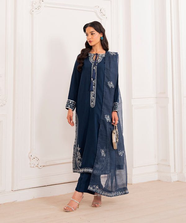 3PC - Embroidered Viscose Suit