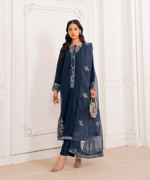 3PC - Embroidered Viscose Suit