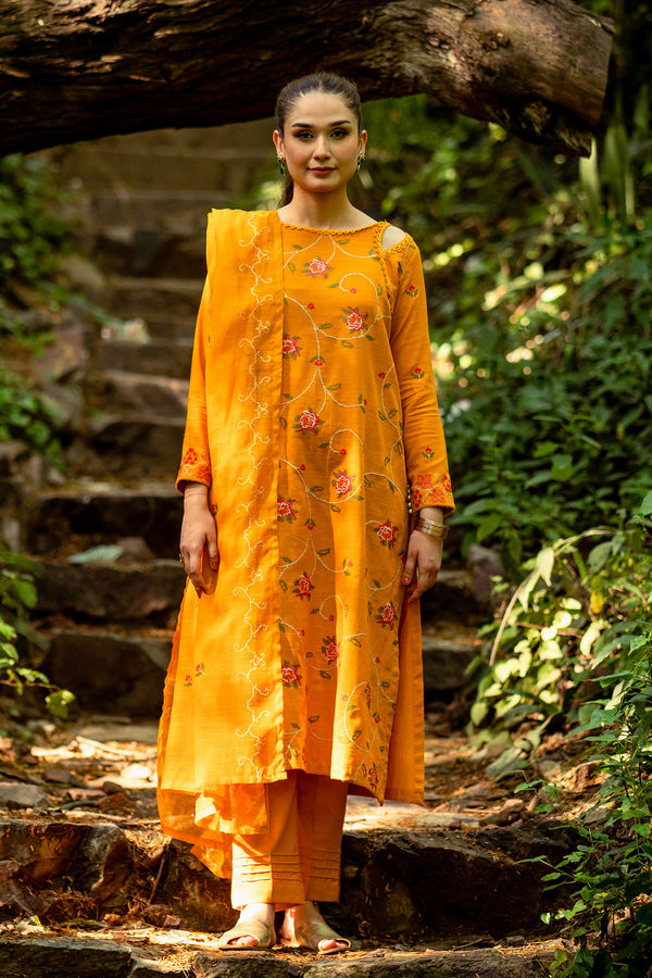 3PC - Embroidered Khaddar Suit