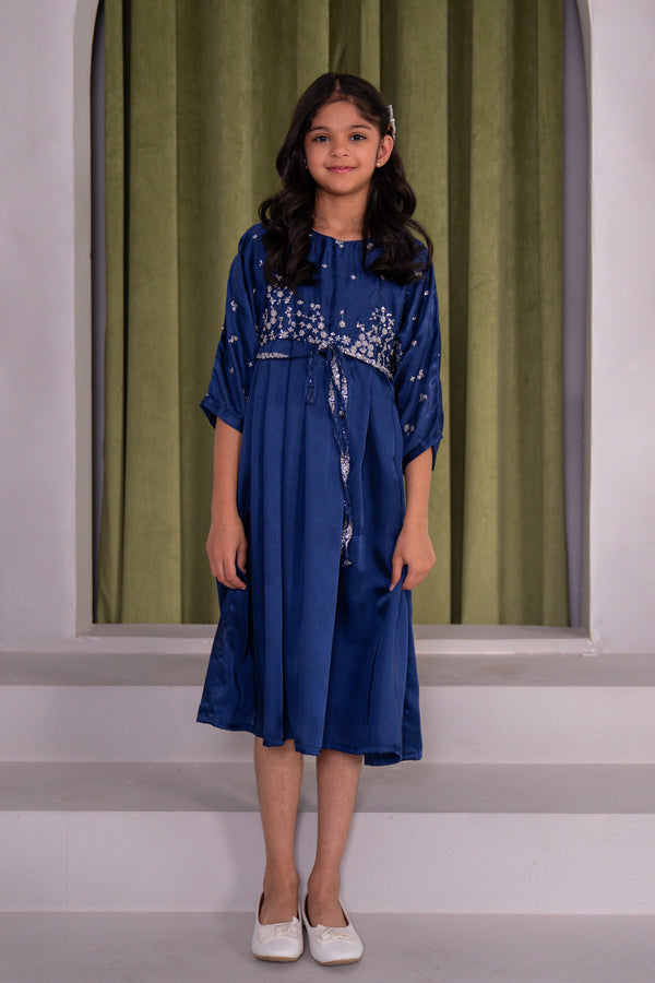 Girl - Embroidered Charmeuse Silk Frock