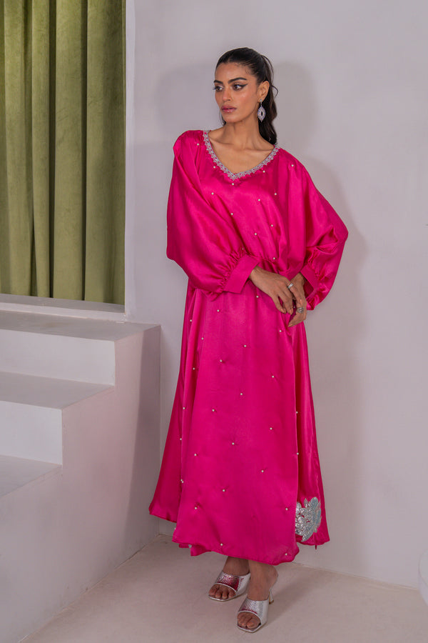 Kaftan - Embroidered Charmeuse Silk