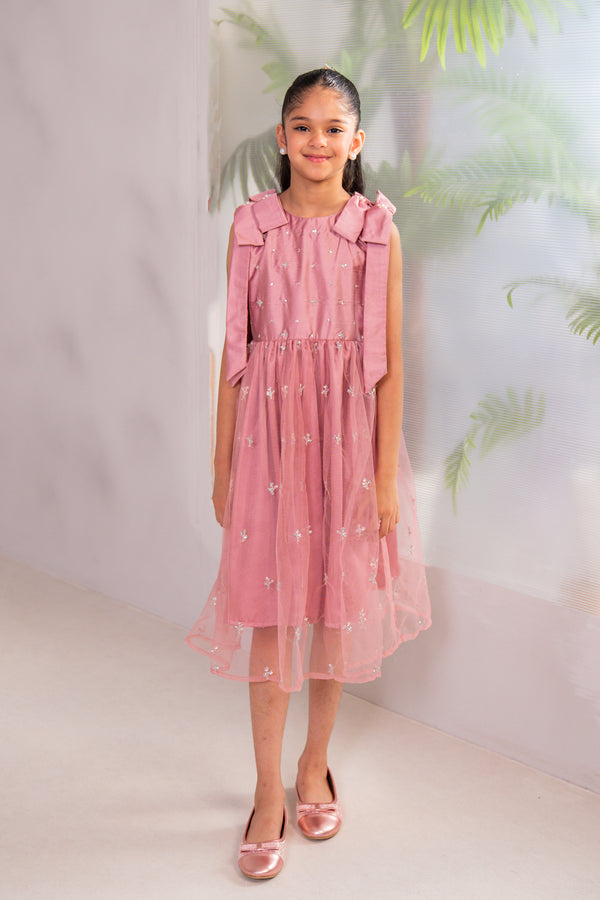 Girl - Embroidered Charmeuse Silk Frock