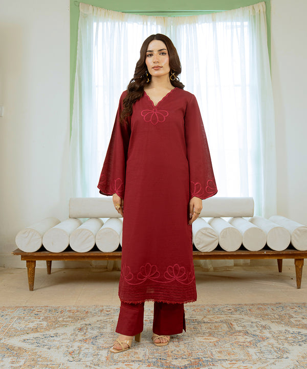 2PC - Embroidered Khaddar Suit