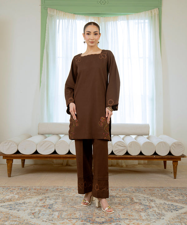 2PC - Embroidered Khaddar Suit
