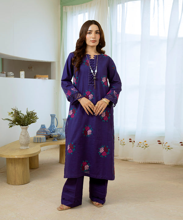 2PC - Embroidered Khaddar Suit