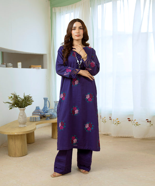 2PC - Embroidered Khaddar Suit