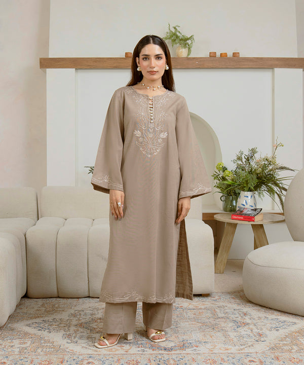 2PC - Embroidered Khaddar Suit