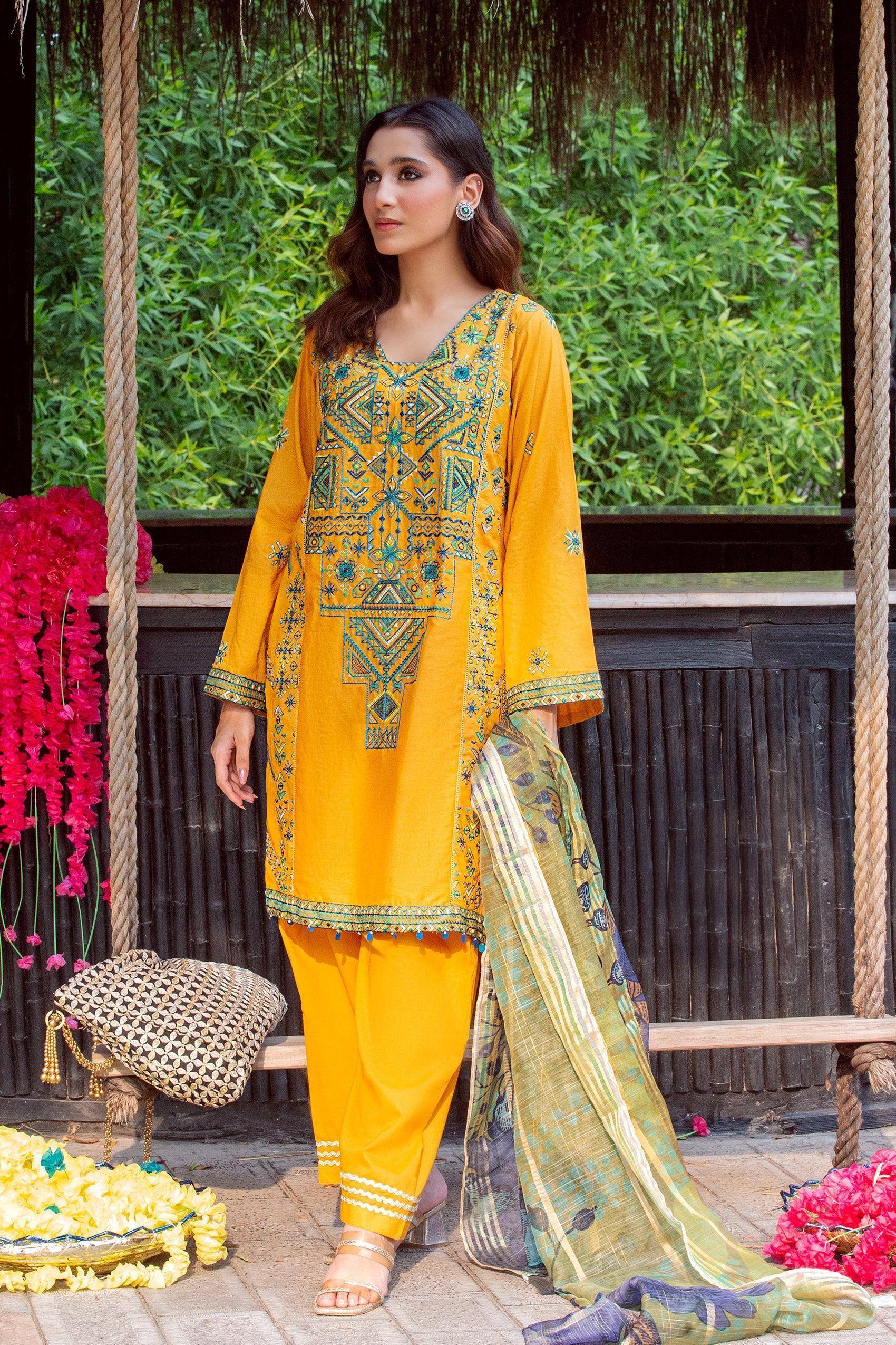 STITCHED MAHROSH KSH-005 (3PC) - Kross Kulture 