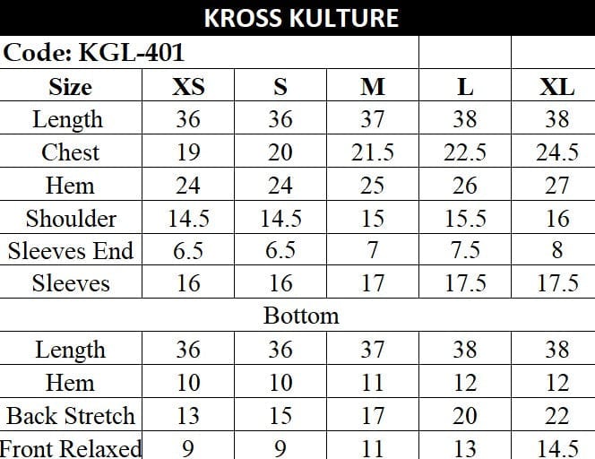 Kross Kulture  Cambric Matching Separates KGL-401 (Two Piece)