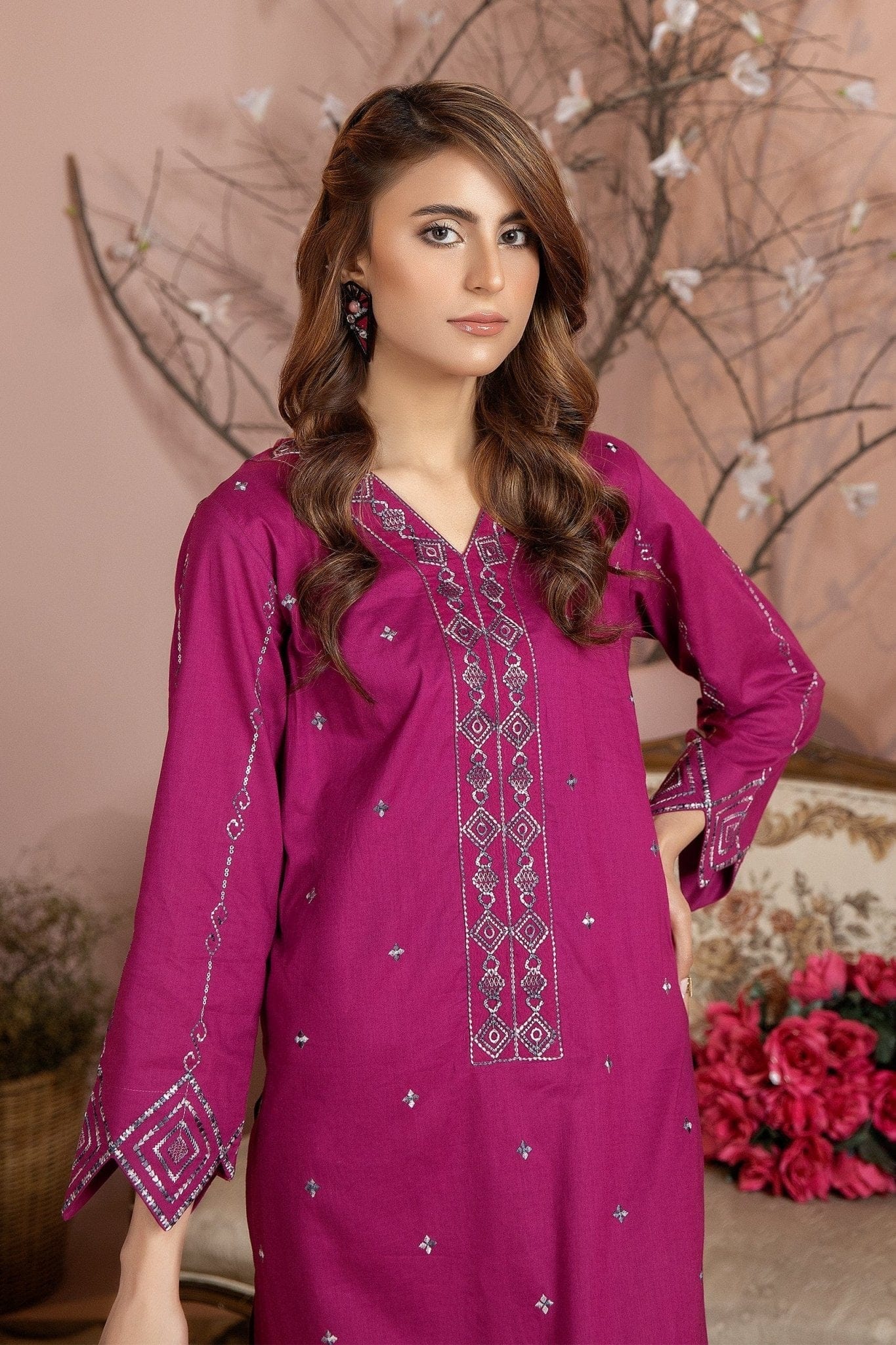 Kross Kulture  cambric Ready-To-Wear Embroidered KE 230404