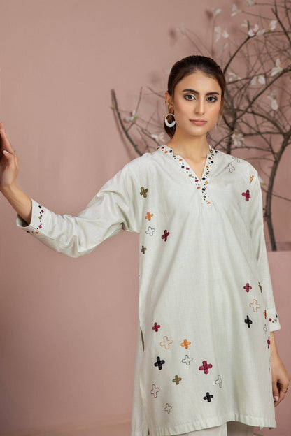 Kross Kulture  cambric Ready-To-Wear Embroidered  KE 230415 (Two Pc)