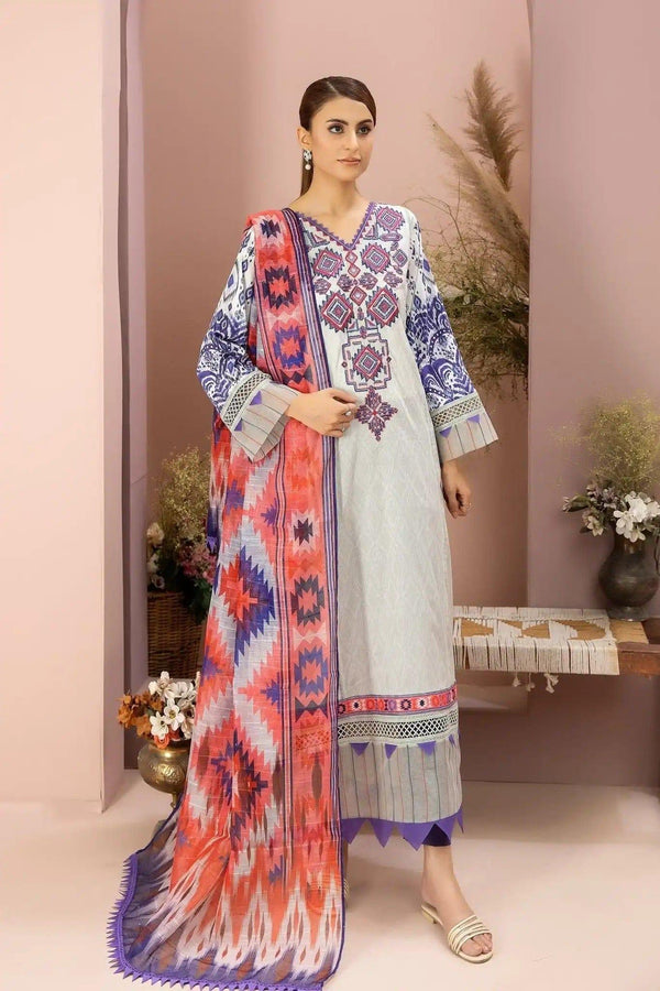 LEYLA LUXURY LAWN UNSTITCHED KPR-D-22 (2PC) - Kross Kulture 