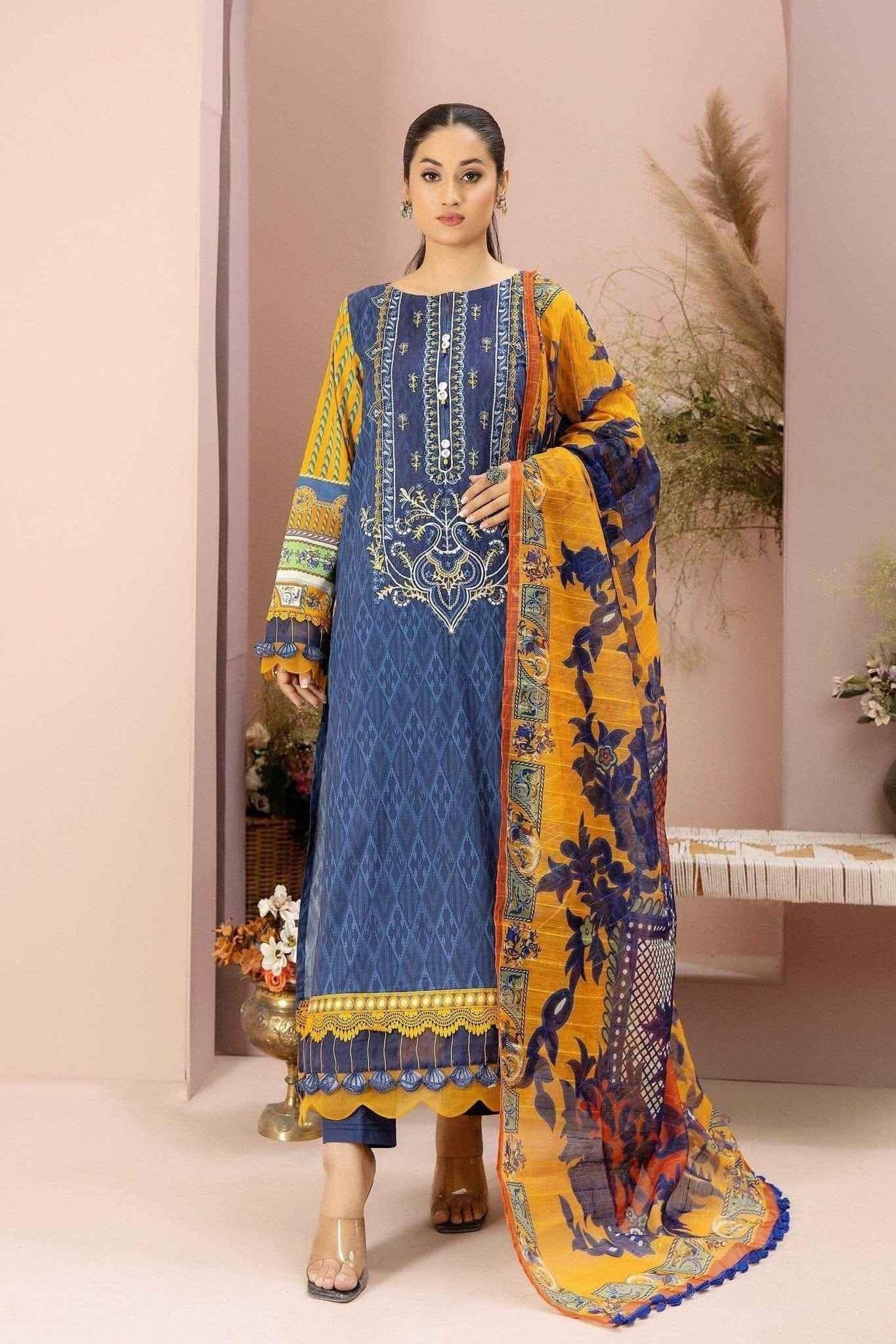 LEYLA LUXURY LAWN UNSTITCHED KPR-D-24 (2PC) - Kross Kulture 